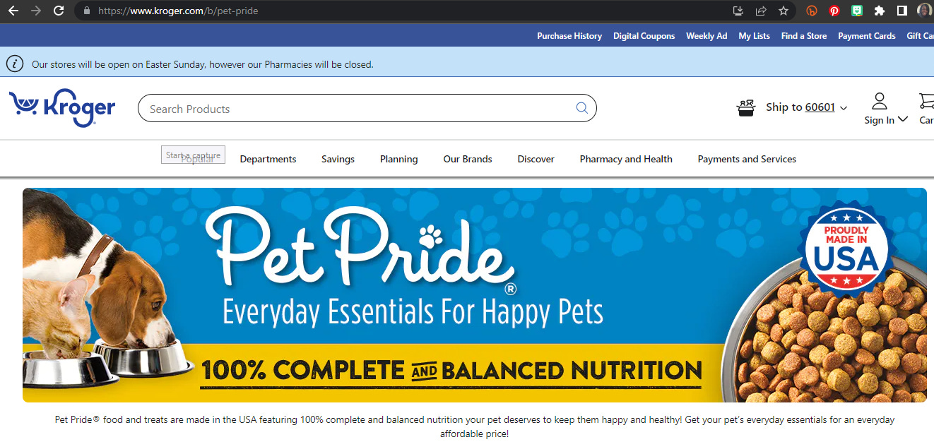 Pet pride dog food top