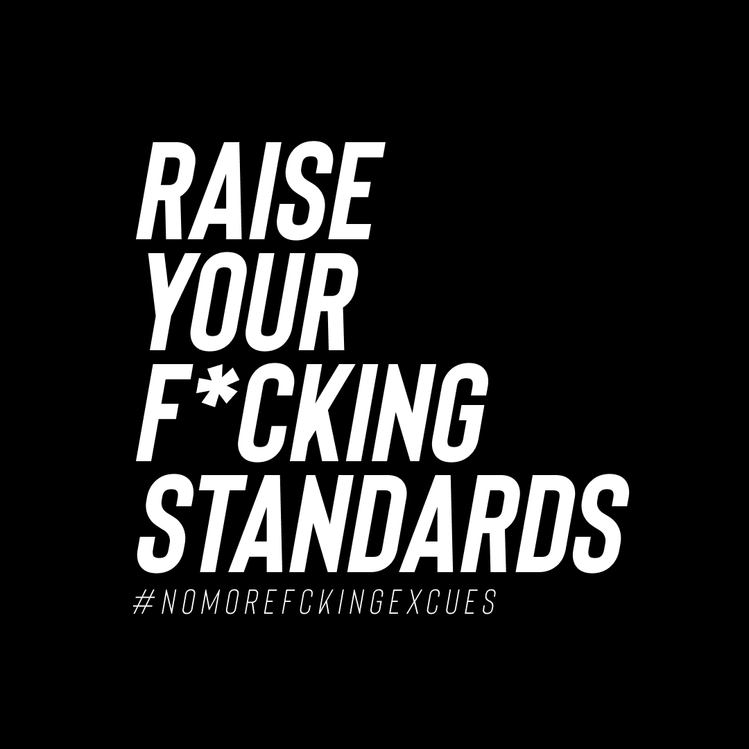 RAISE YOUR F CKING STANDARDS By Nomorefckingexcuses raise-your-f-cking-standards-by-nomorefckingexcuses