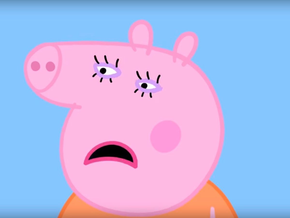 Peppa Pig s Mummy Pig and Daddy Pig have the huge knock down drag