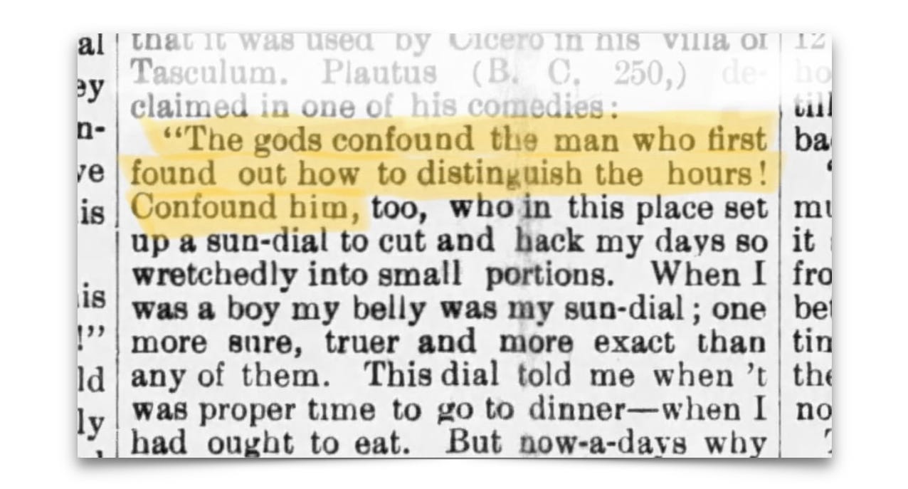 An Ancient Poem Against Sundials (250 B.C.)