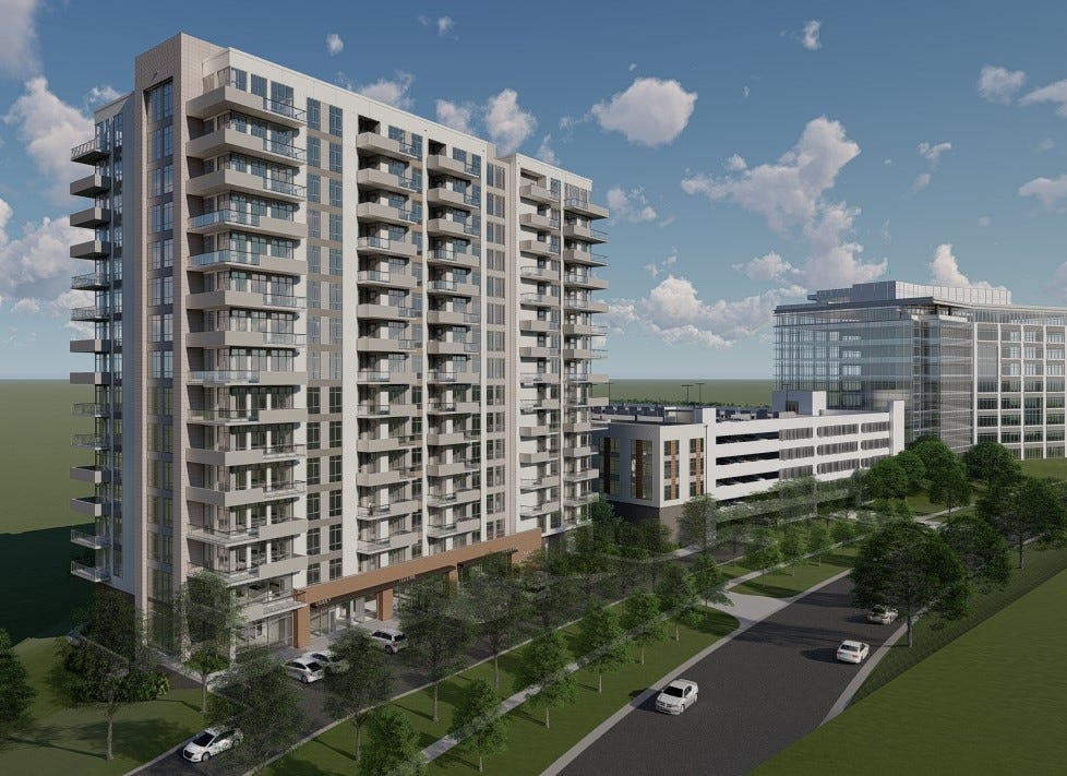 16story luxury apartment building for Ballantyne