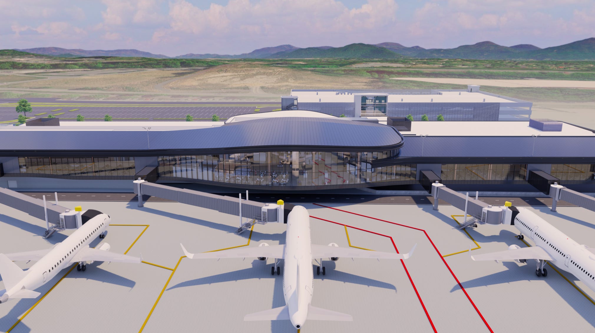 Envisioning Asheville Regional Airport circa 2026 12 gates, 2 million