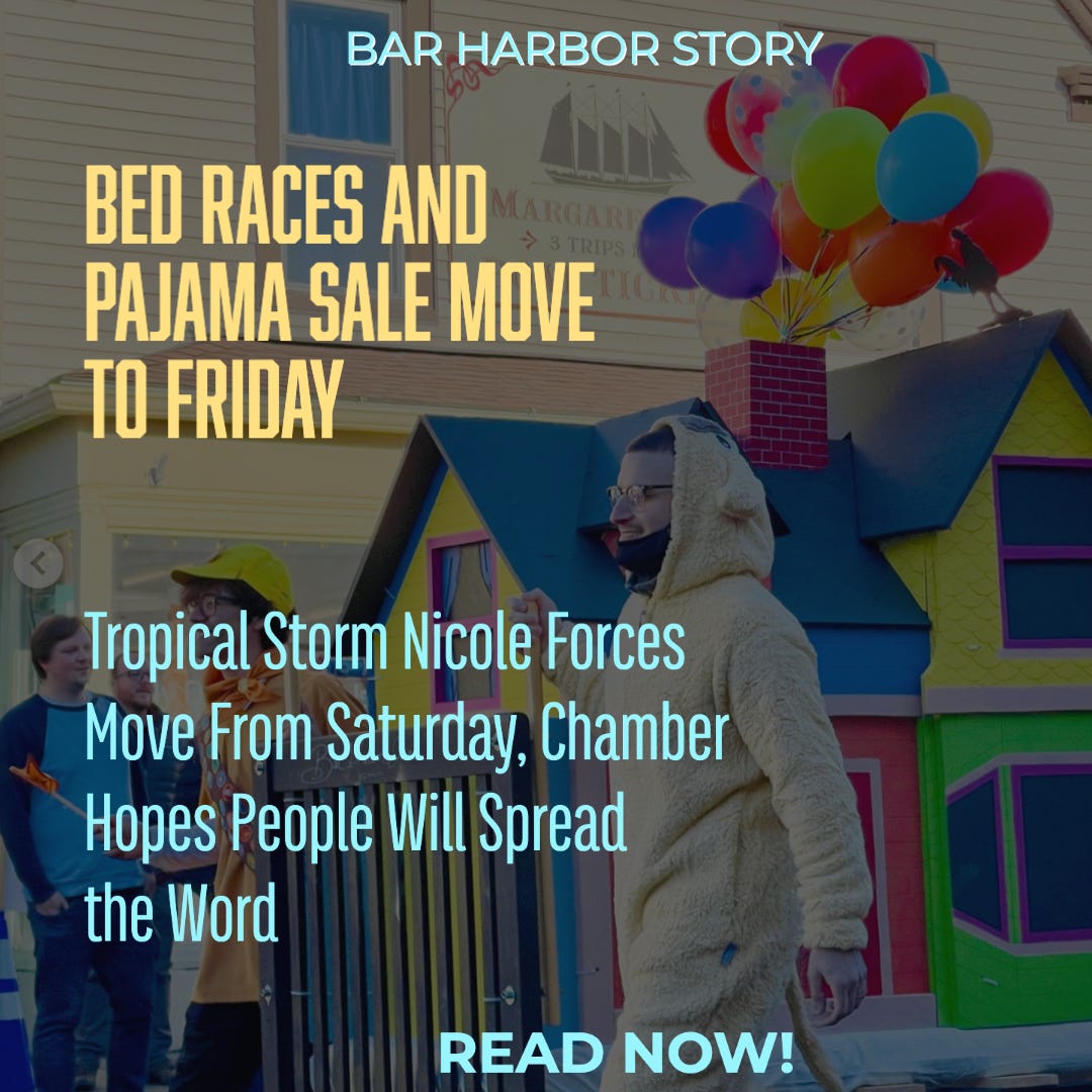 BED RACES AND PAJAMA SALE MOVE TO FRIDAY Bar Harbor Story