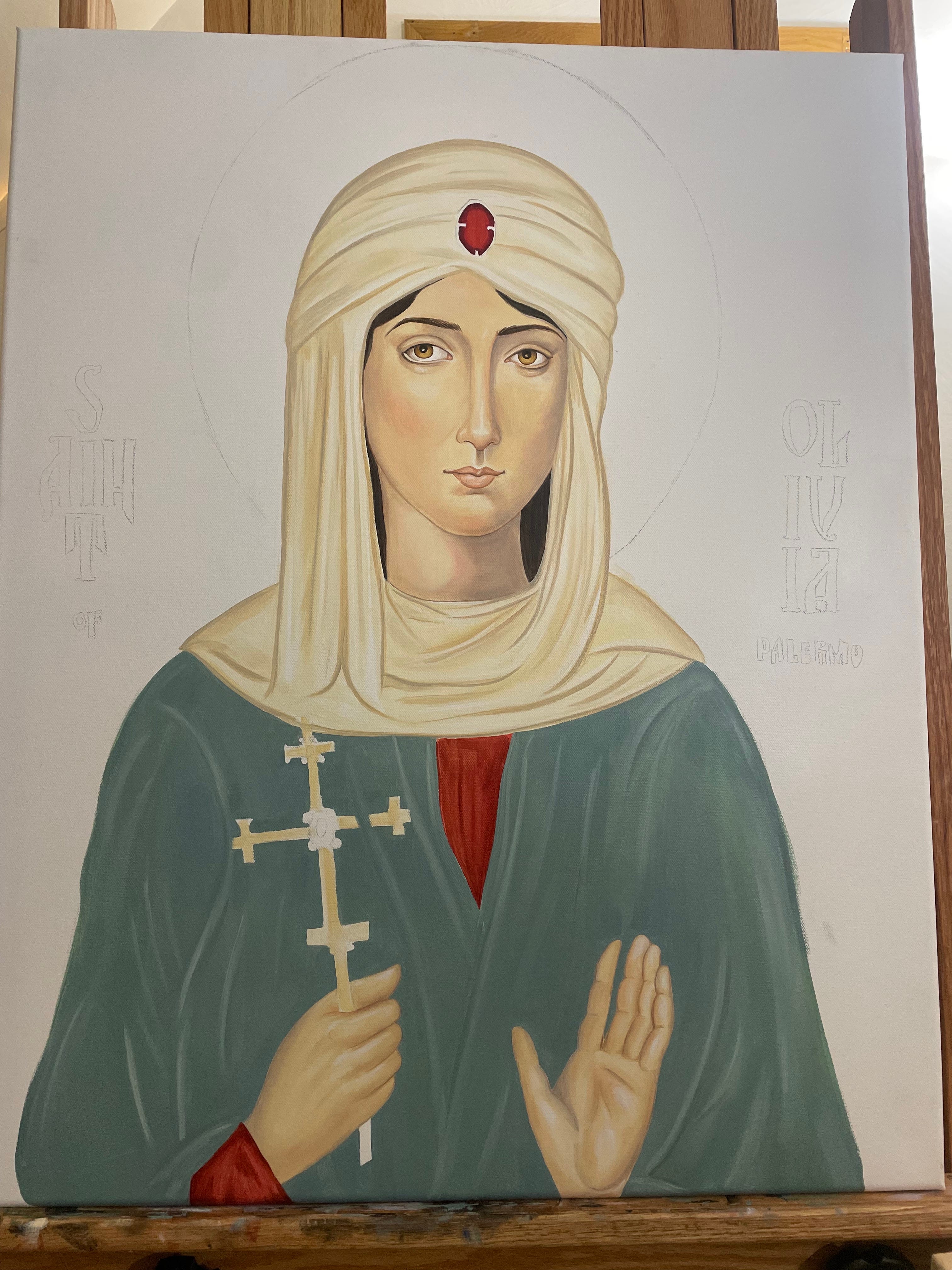 New Painting by Amy the Artist Saint Olivia of Palermo