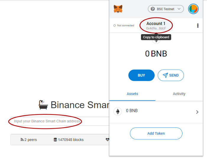 bscscan connect metamask