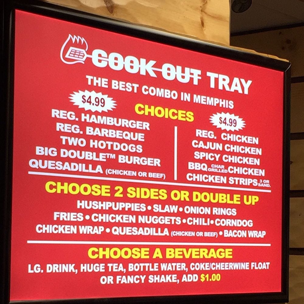 Cookout sides on sale menu