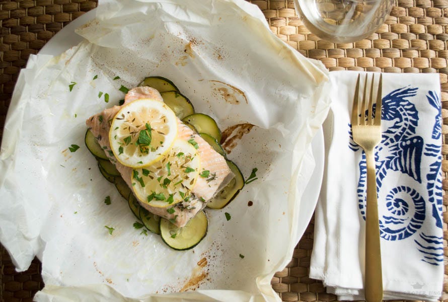 Lake Trout en Papillote by Reba Toloday reba cooks
