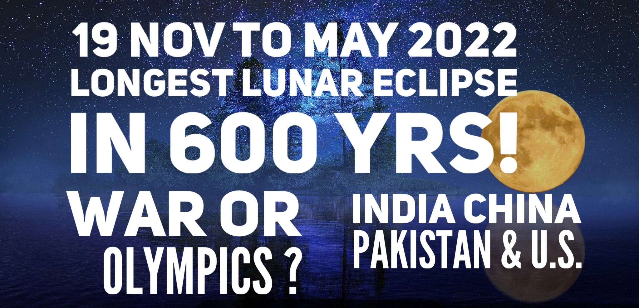 Longest Lunar Eclipse in 600 Yrs! War or Olympics