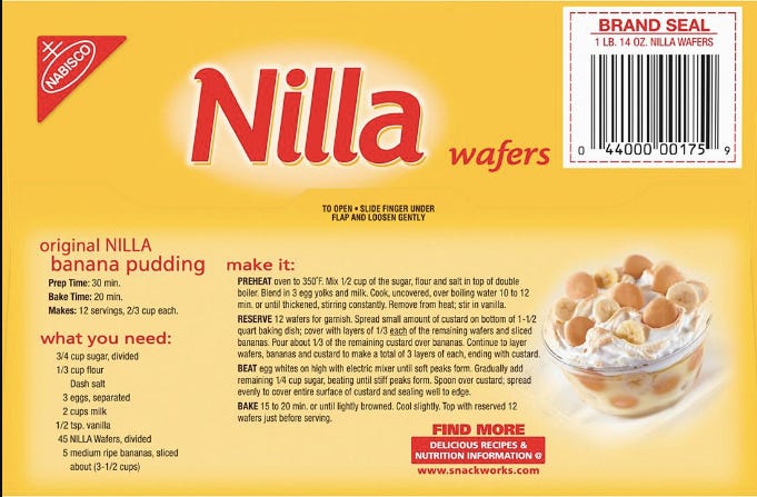 Nilla wafer cheap banana pudding