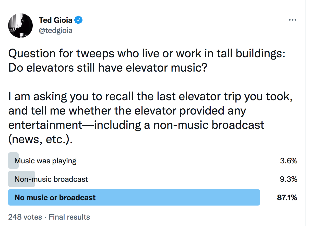 How Did Elevators Lose Their Music? by Ted Gioia