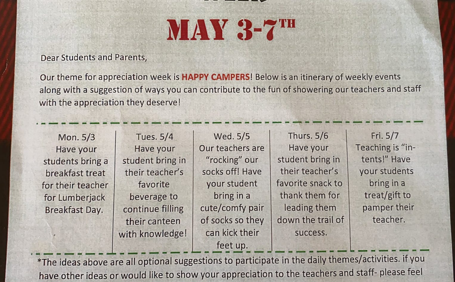 Teacher appreciation week preschool on sale