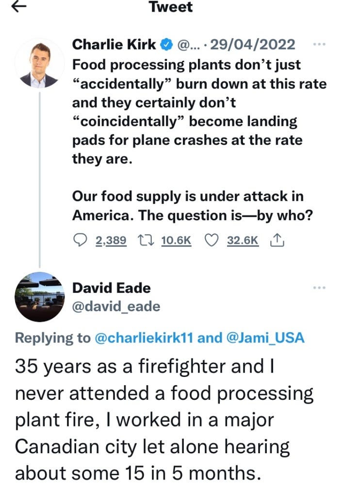 USA food manufacturing plants destroyed.