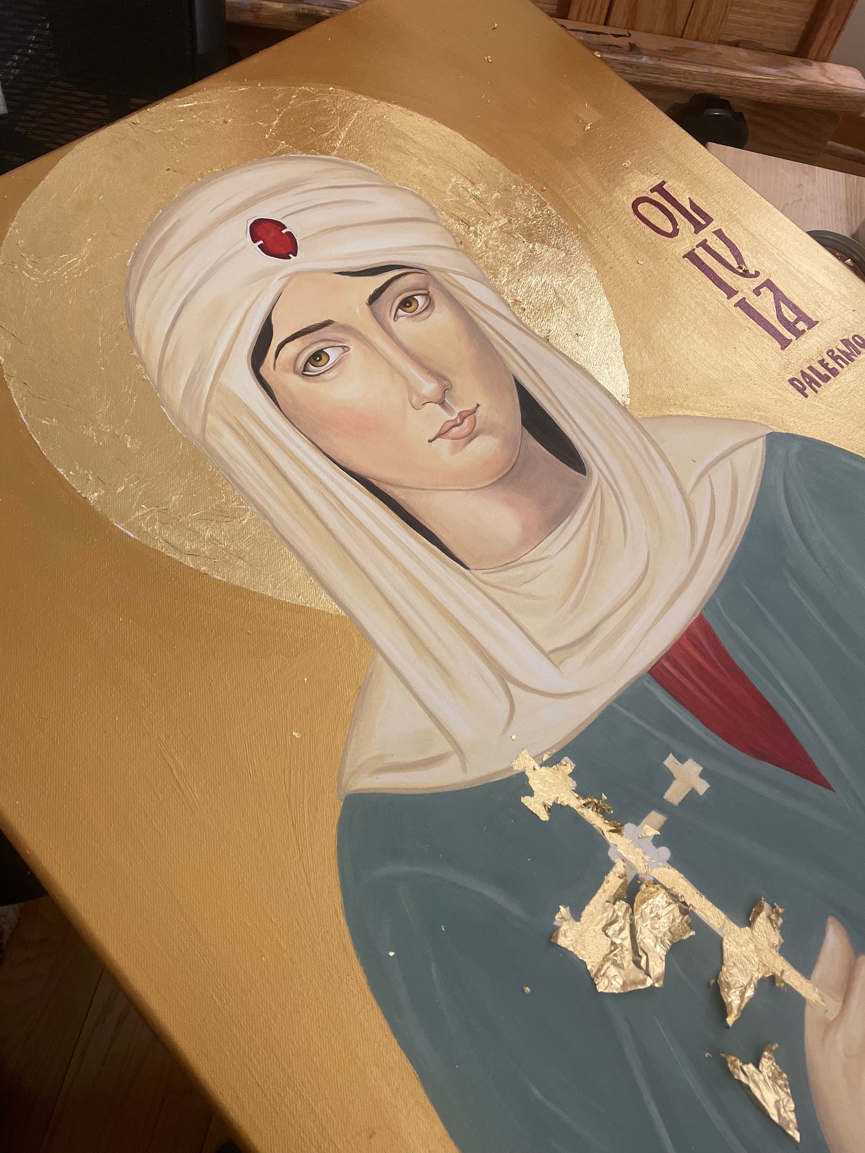 New Painting by Amy the Artist Saint Olivia of Palermo