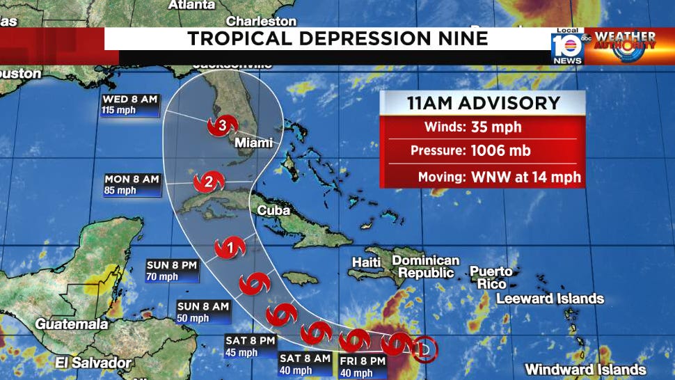 Tropical Depression Nine Forms, Florida and Eastern Gulf Face a Serious