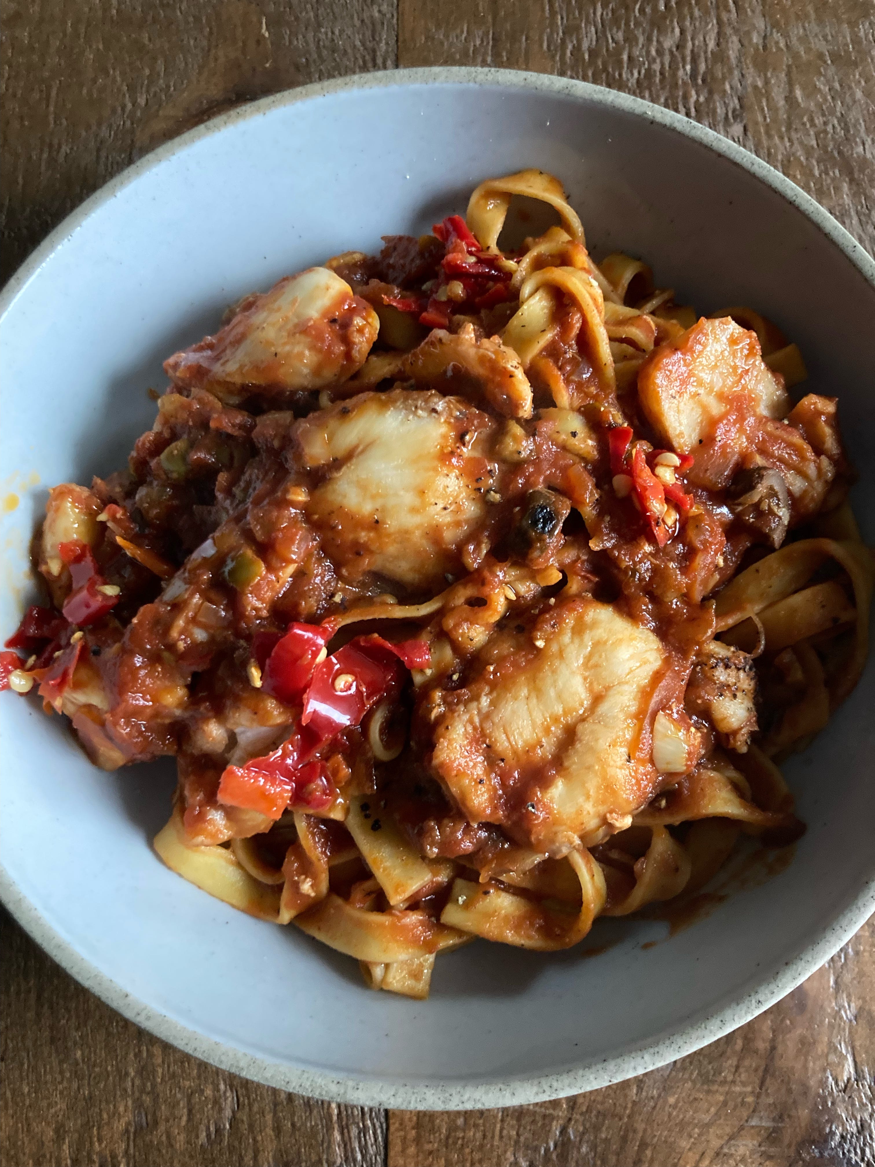 Cod cheek pasta, and transcending the ethnic aisle.