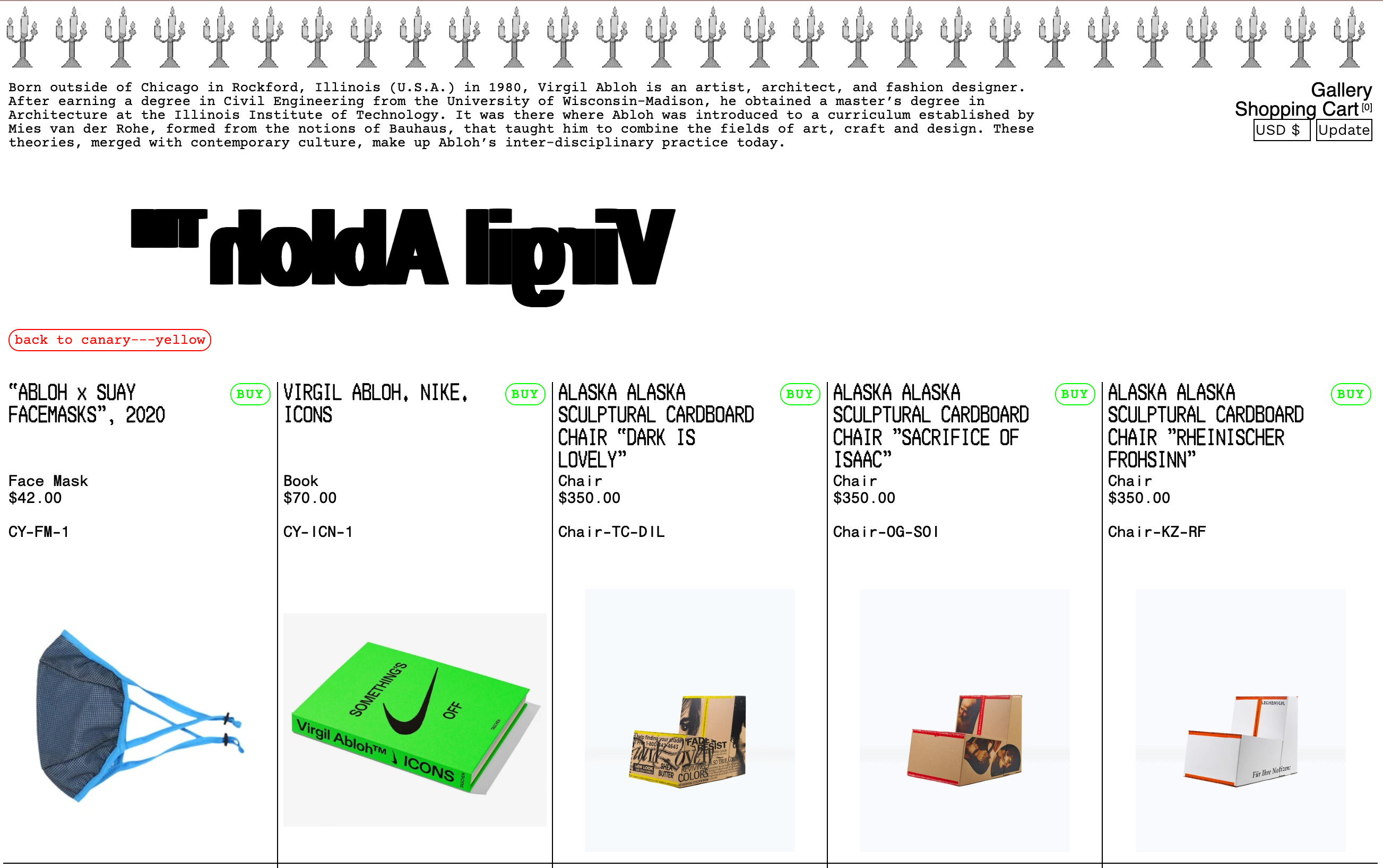 Virgil abloh sale canary yellow