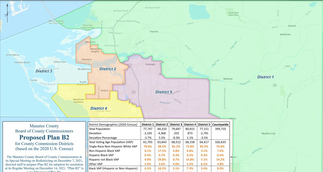 Manatee commission narrows down redistricting plans to one map. Here's