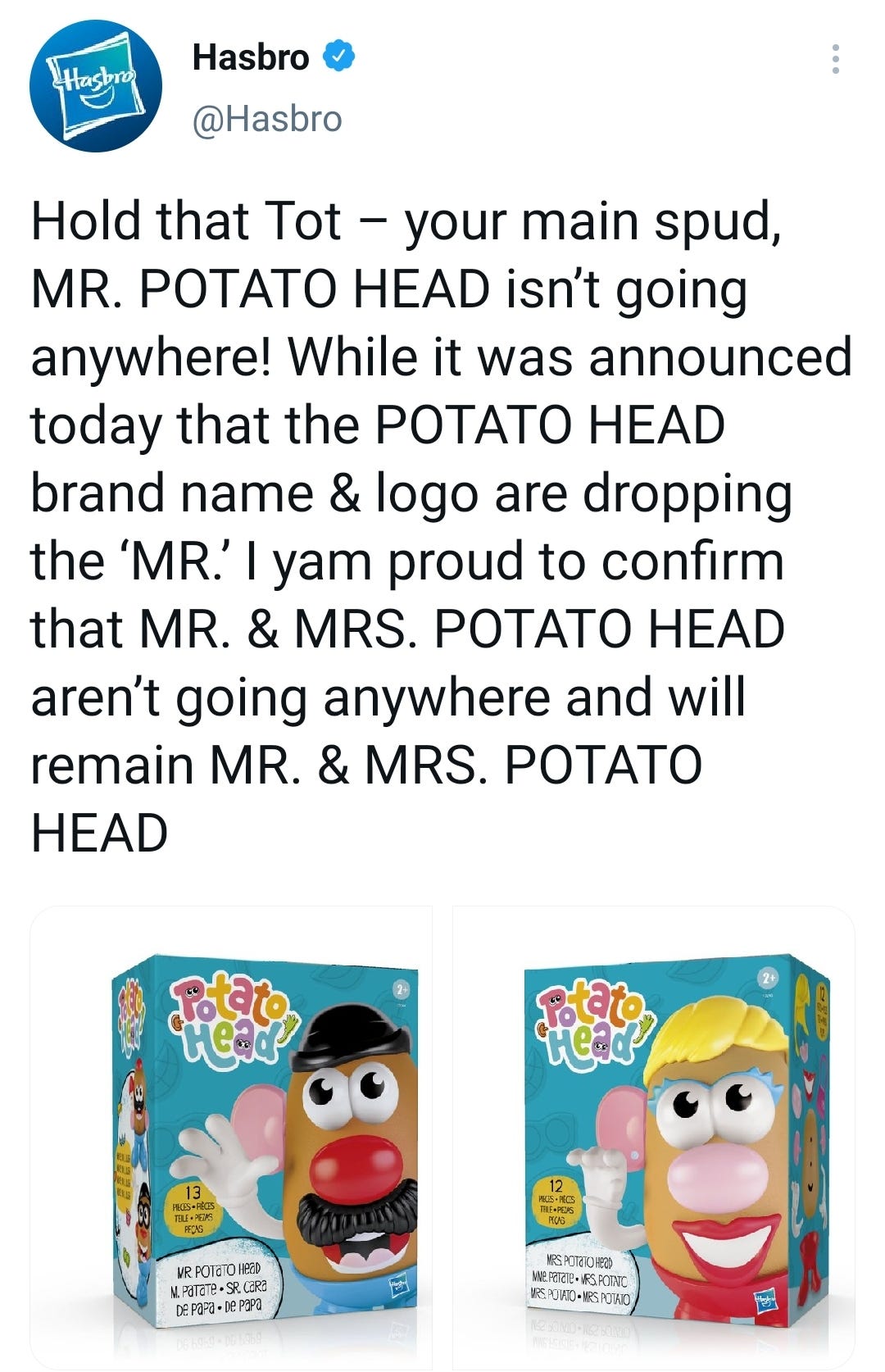Potato head accessories only sales