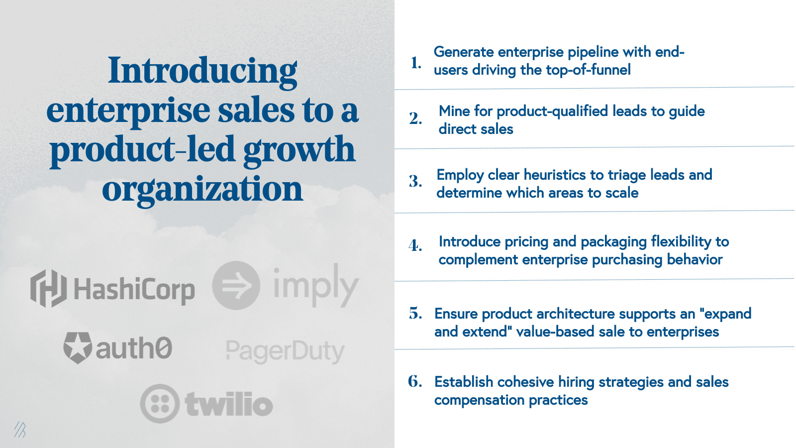 Introducing enterprise sales to a productled growth organization