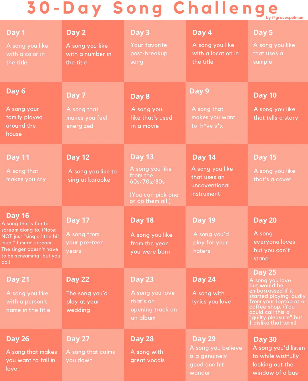 30 day deals song challenge
