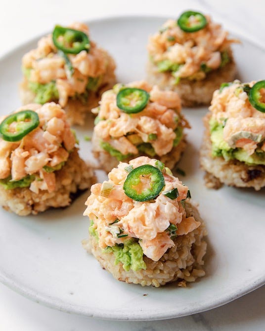 Crispy Rice Spicy Shrimp - by Carina Wolff - good mood food