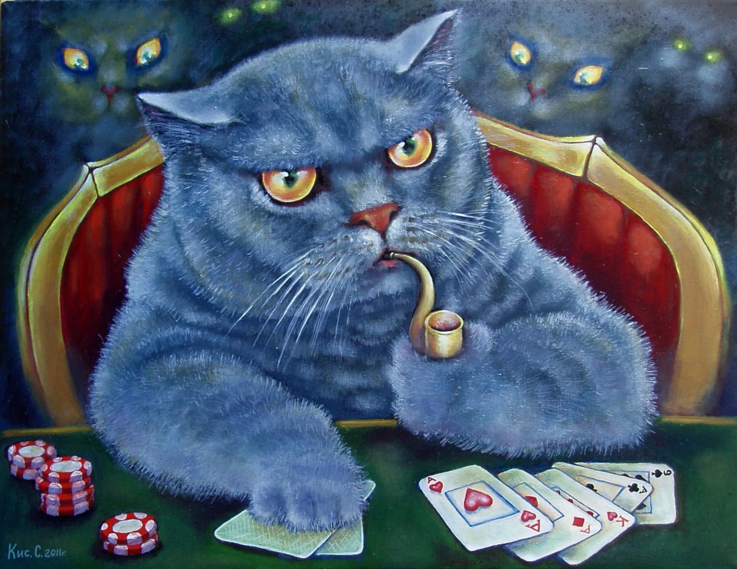 Коты Играют В Карты Фото