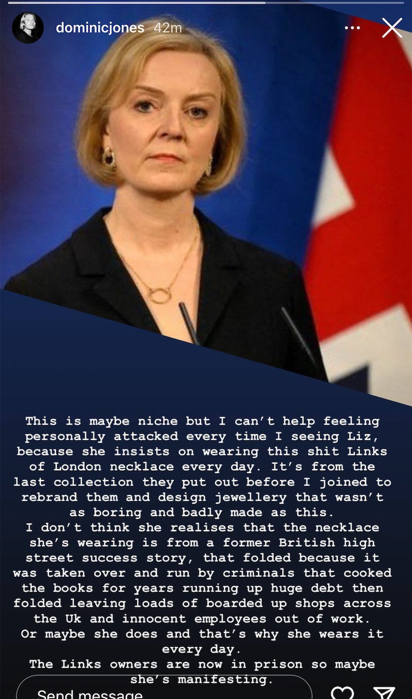 Liz Truss's Necklace by Victoria Moss