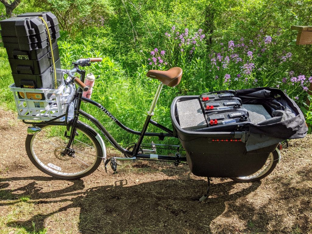 Bike with bucket on cheap front