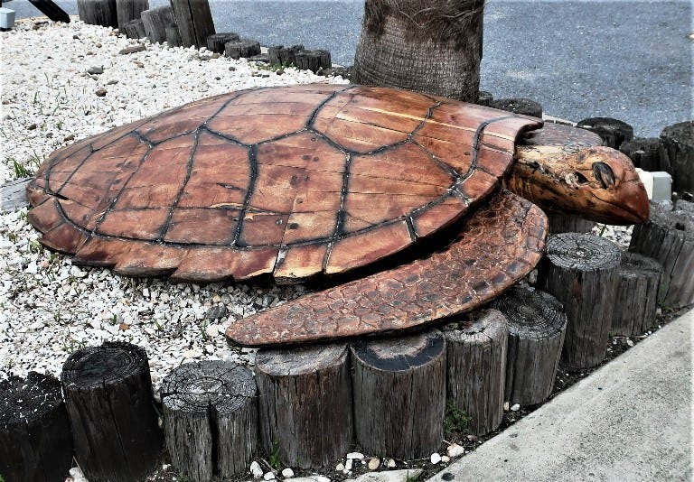 Hand carved sea turtle sales