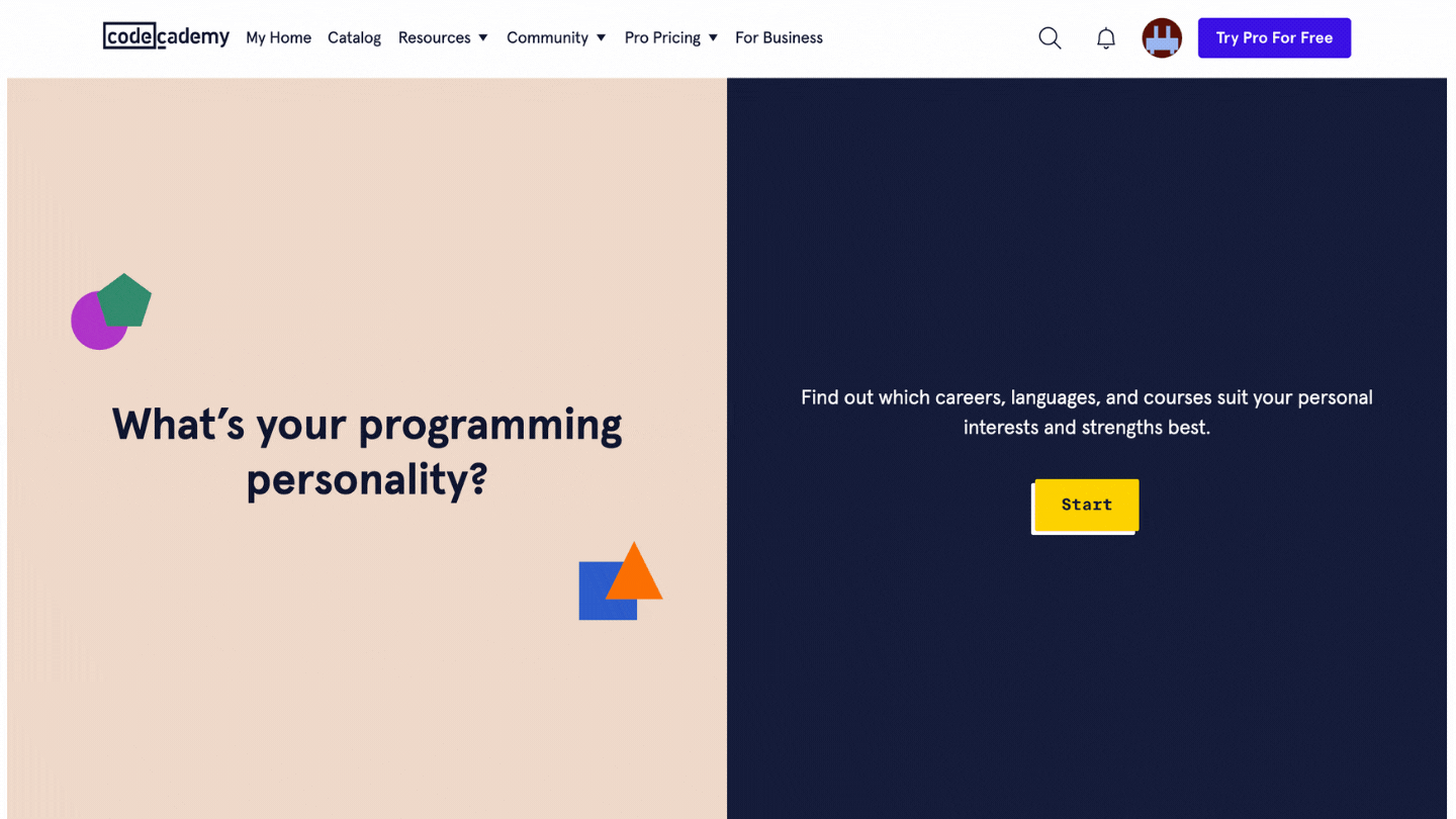 How Would We Personalize the Course Catalog Page on Codecademy