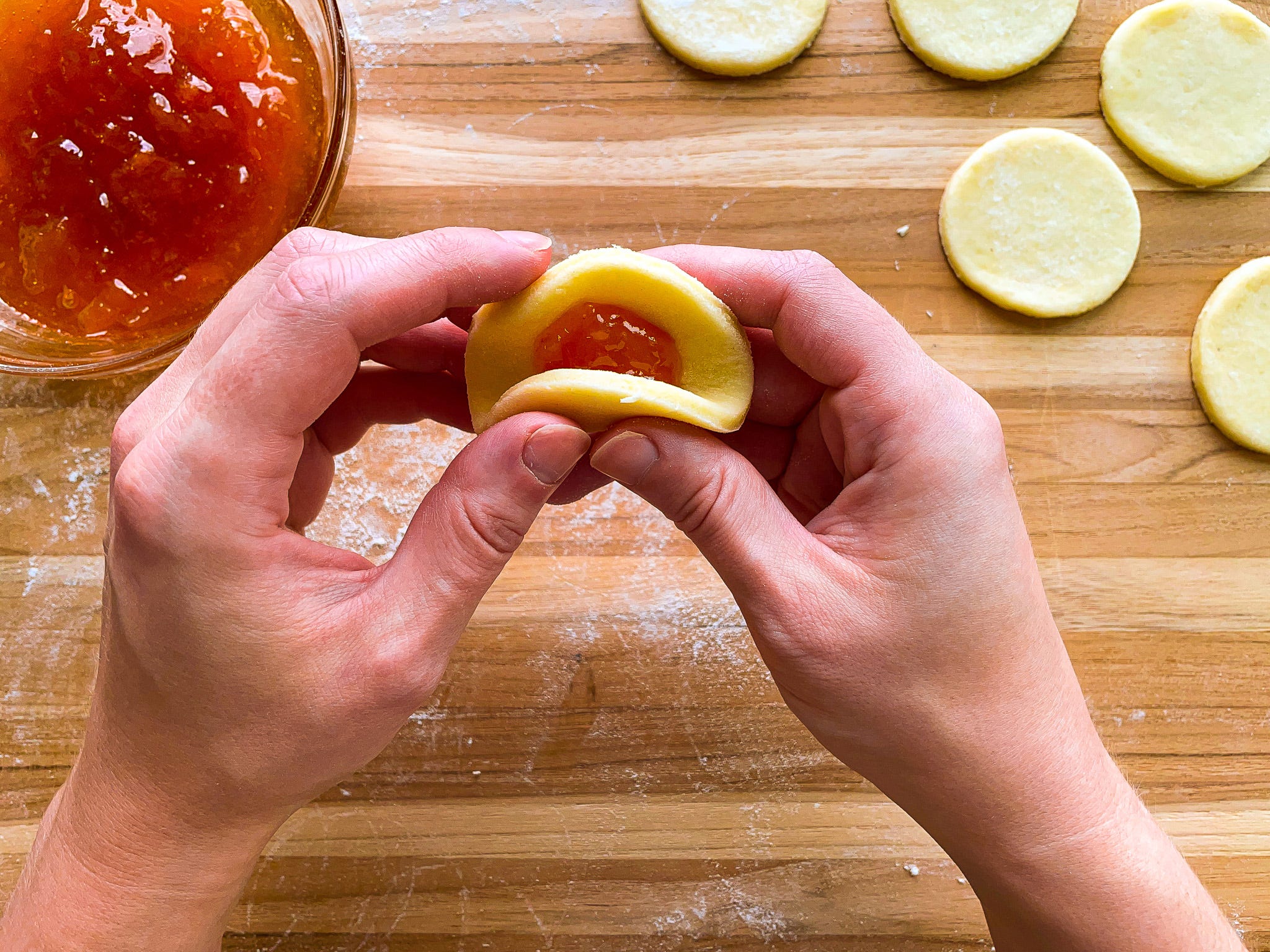 buttery, fried, apricotstuffed gnocchi from 'pasta grannies comfort
