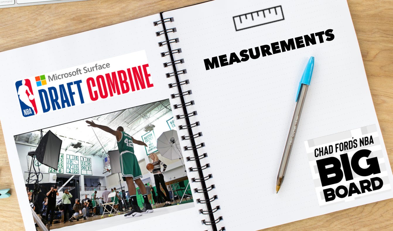 Draft Combine Measurements by Chad Ford NBA Big Board