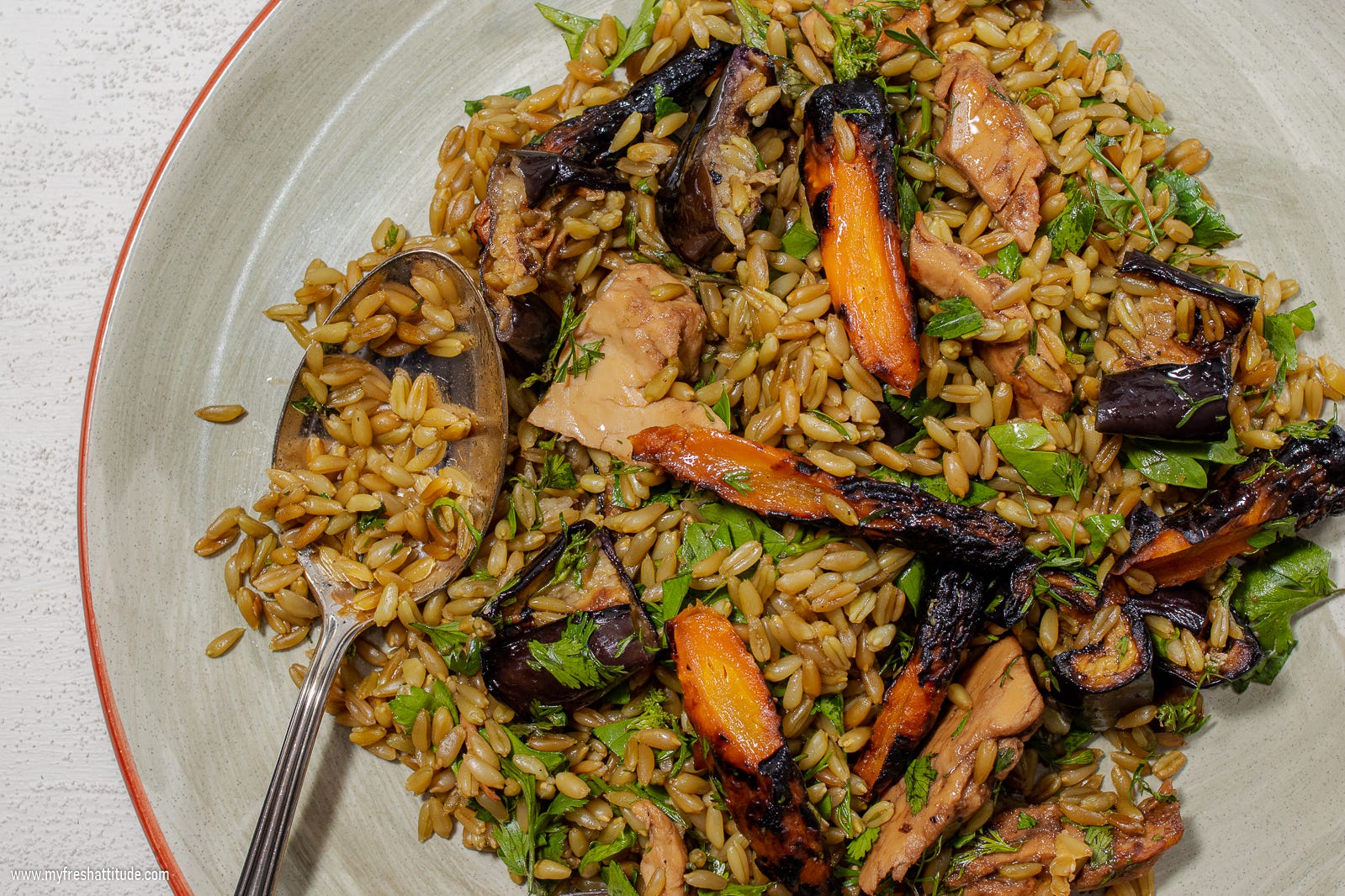 Freekeh Pilaf Salad with Grilled Vegetables