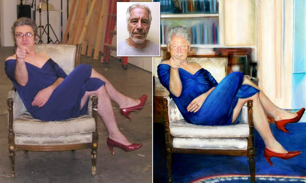 Epstein's Paintings of Bush and Clinton were a Blackmail warning to the ...
