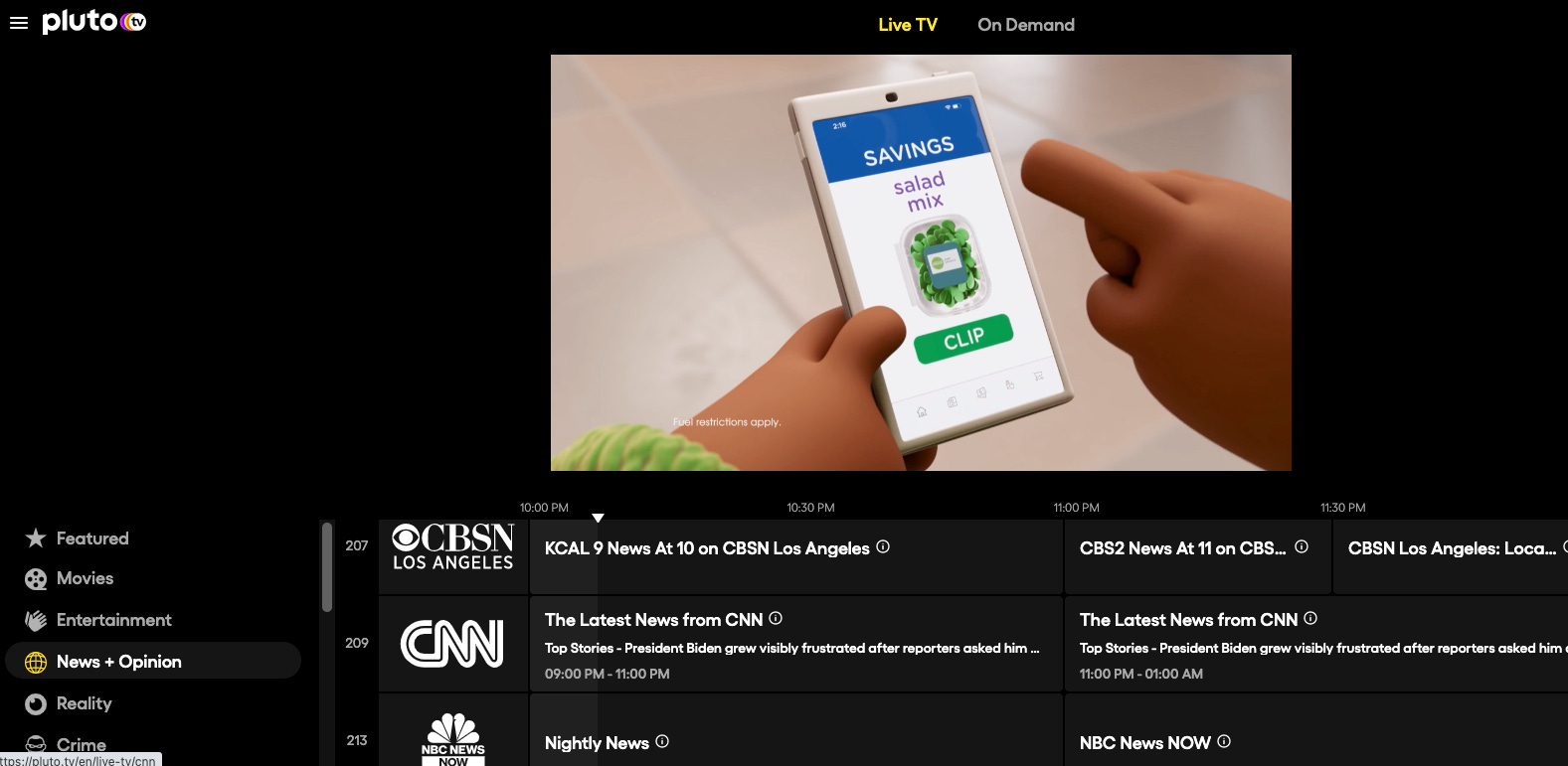 Tv deals land app