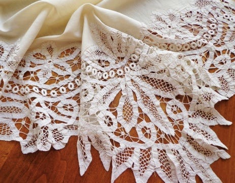 Battenburg lace outlet fabric