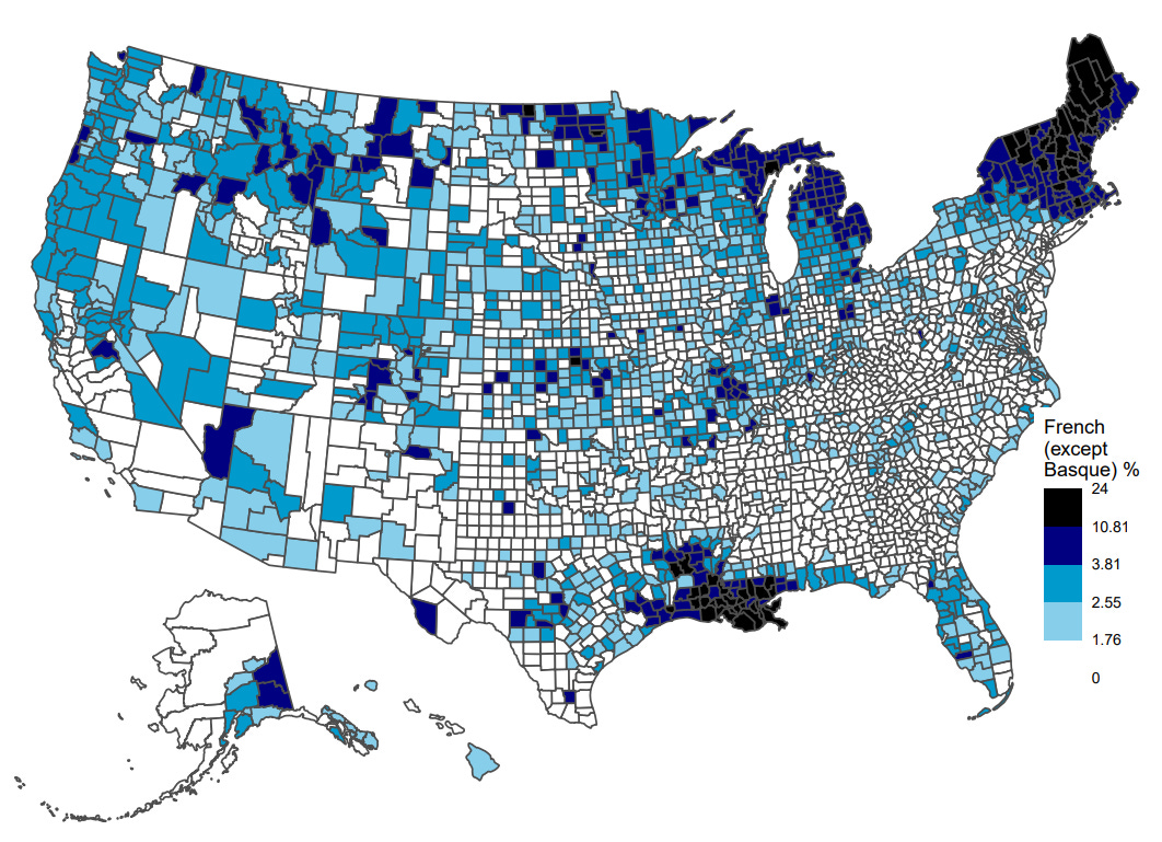Geographical Distribution of Ancestry in the U.S.