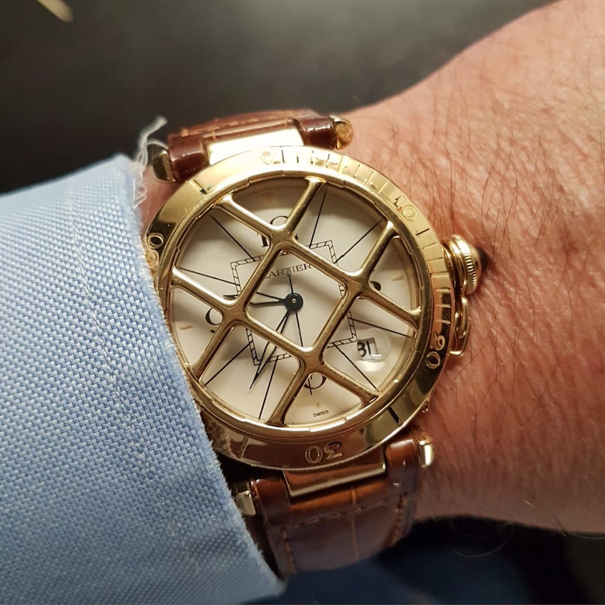 Cartier pasha hotsell grille gold