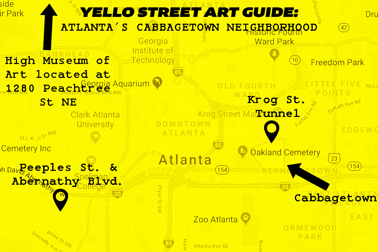 Yello Street Art Guide Atlanta's Cabbagetown neighborhood