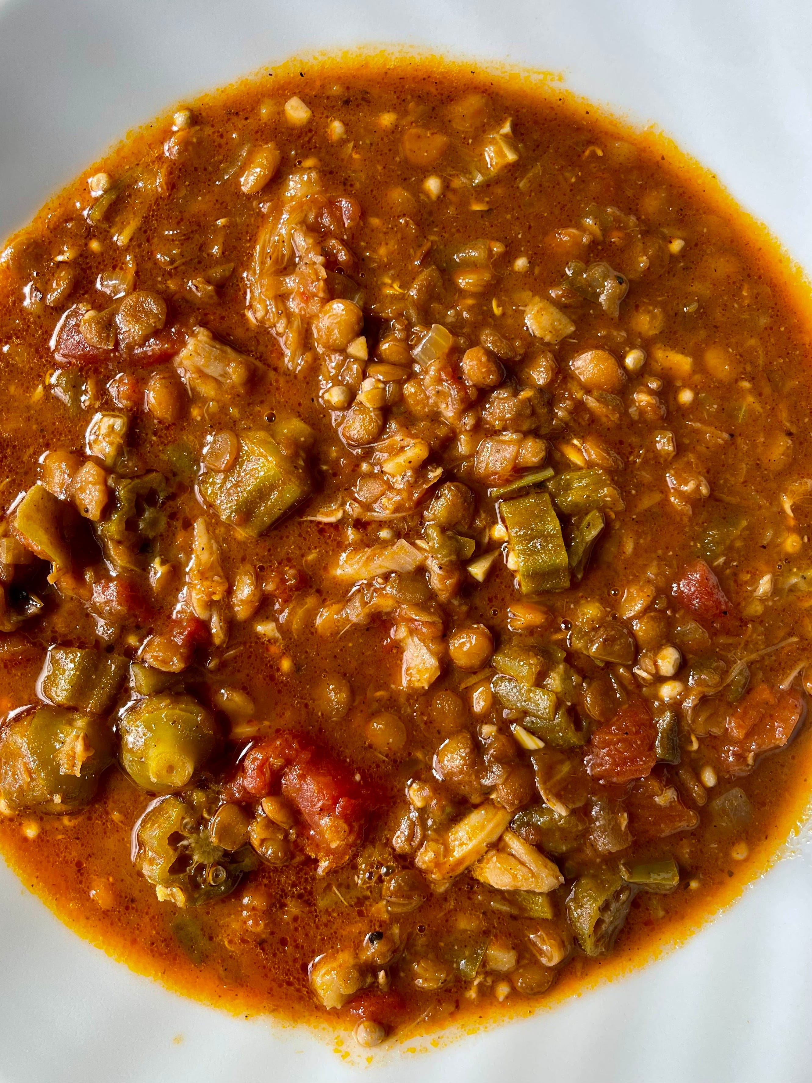 Okra and Lentil Stew Recipe Notes by PlantBasedBre