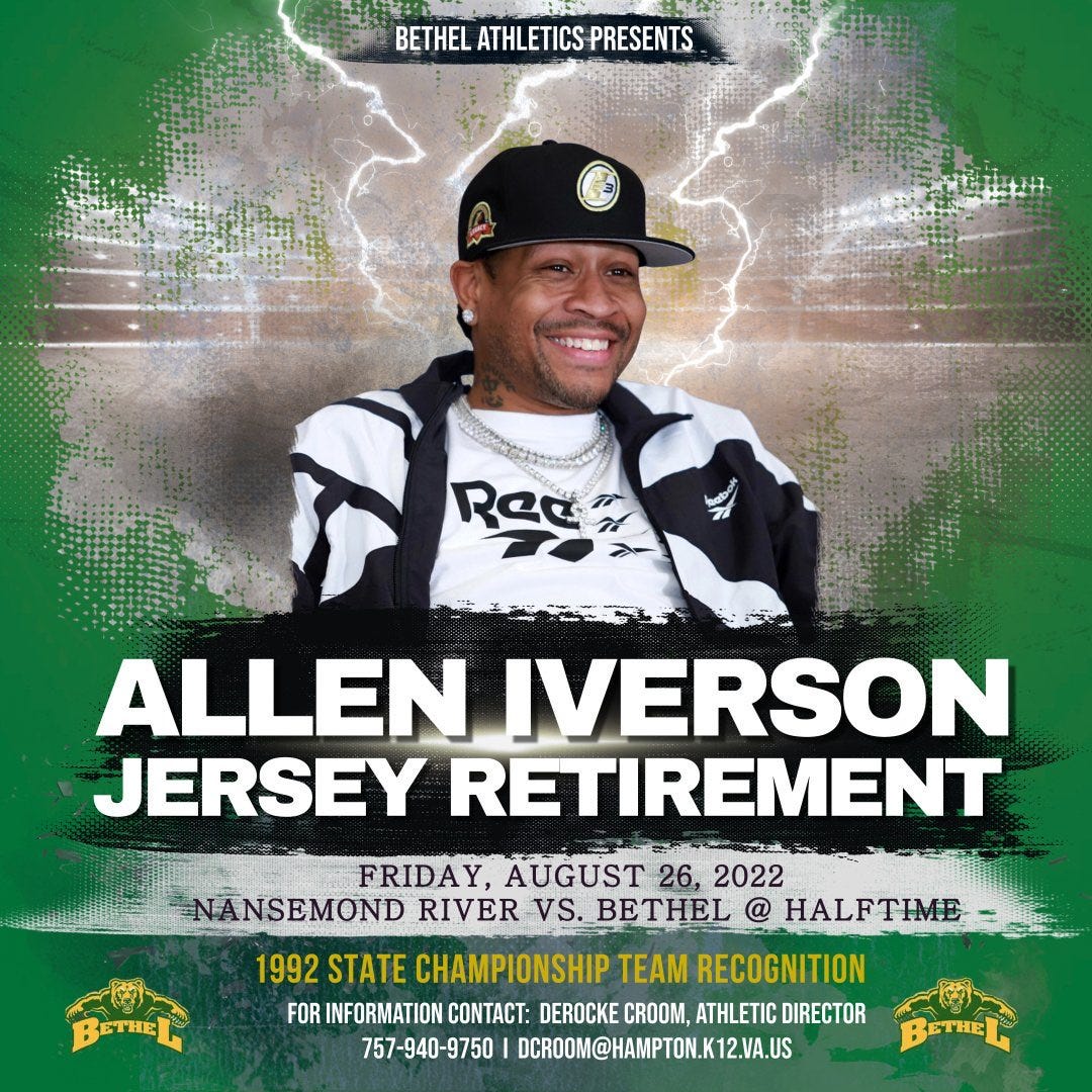 Allen iverson high on sale school football jersey
