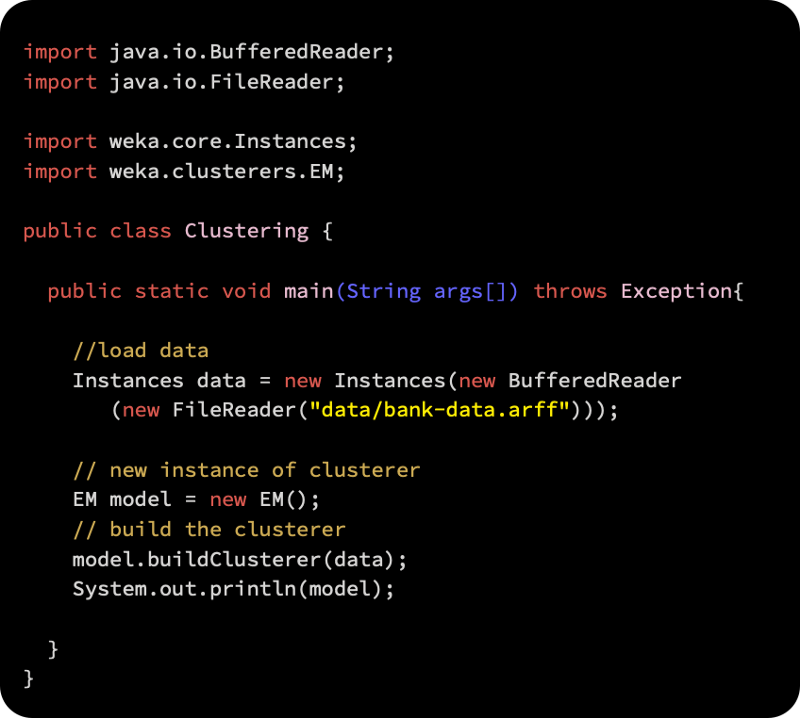 Classification, Regression, and Clustering With Java