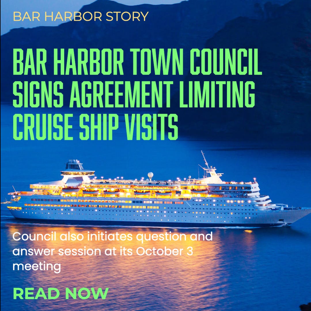 Bar Harbor Town Council Signs Agreement Limiting Cruise Ship Visits