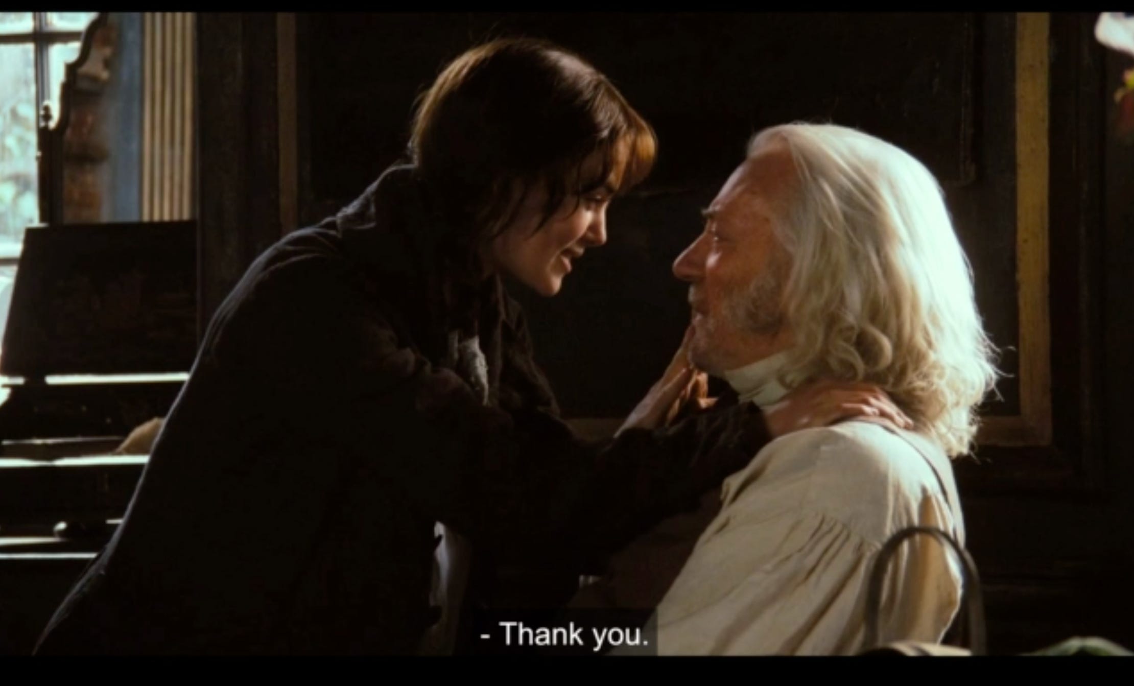 Donald Sutherland's Gated Tears in Pride and Prejudice (2005) Donald Sutherland's Gated Tears in Pride and Prejudice (2005)