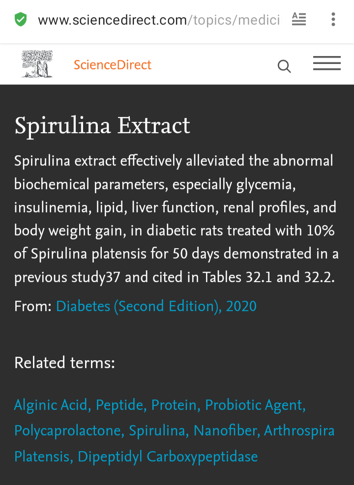Spirulina A stand alone diabetes cure