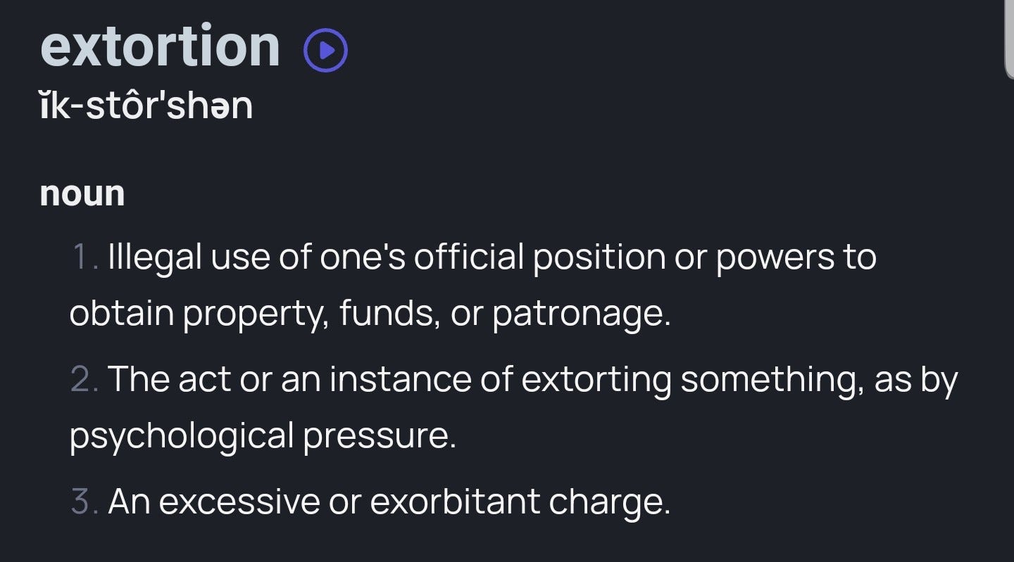 define extortion