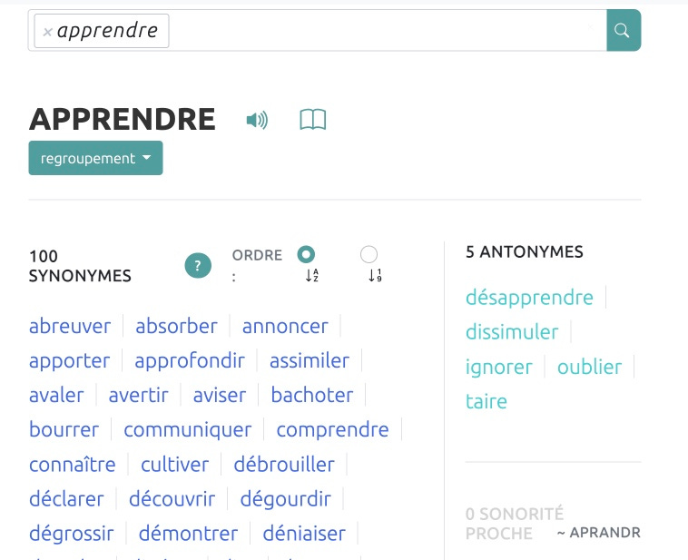 📬 La lettre Outils Tice 23 oct Un étonnant dictionnaire des synonymes