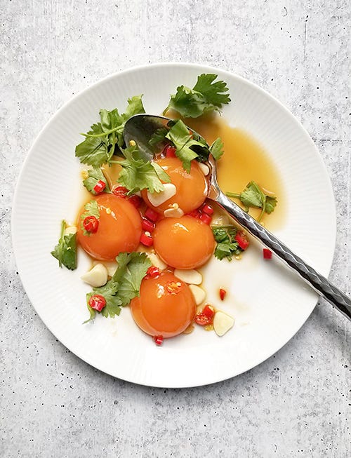 Fish SauceMarinated Yolks by Leela Punyaratabandhu