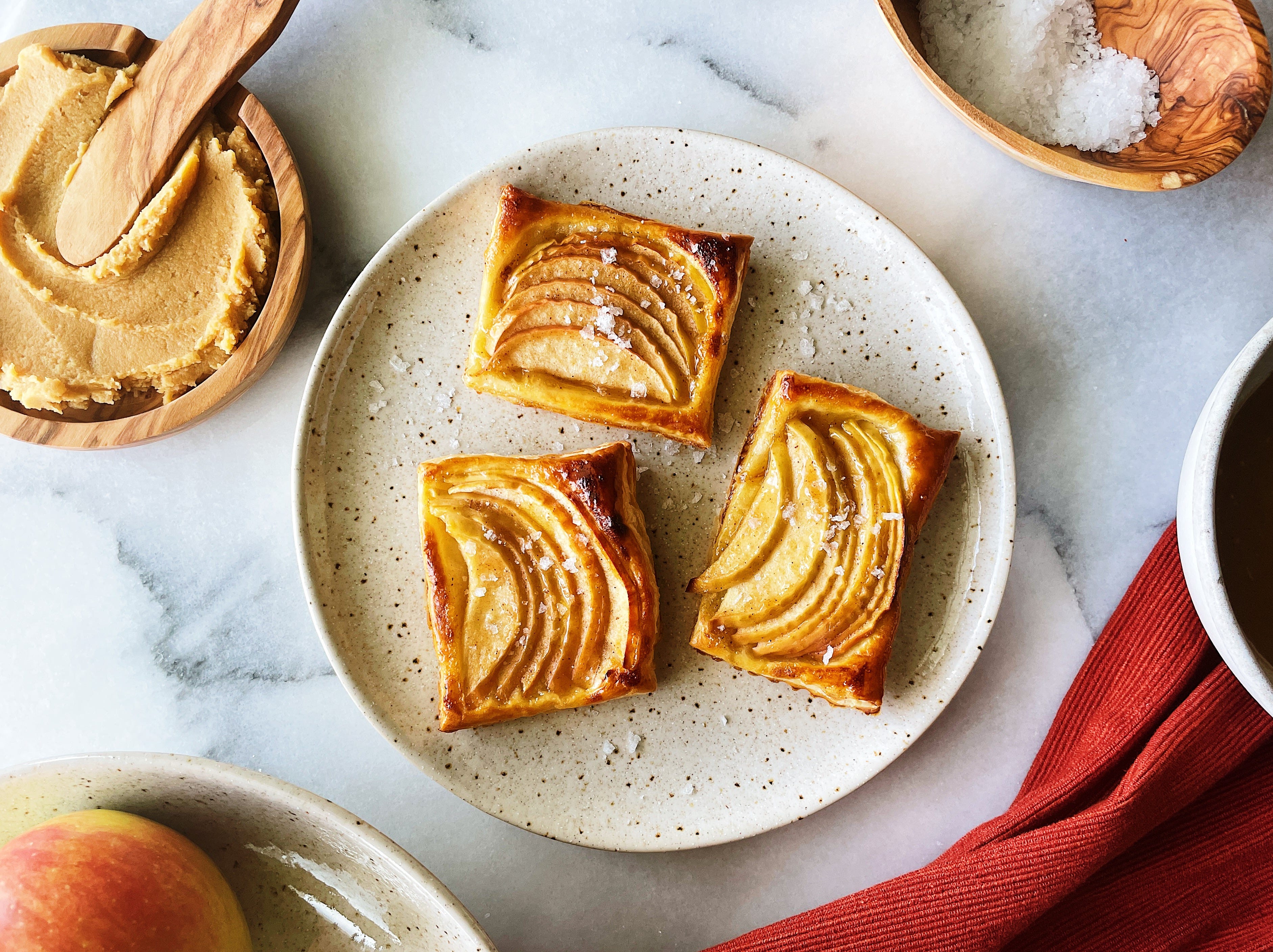 Miso Maple Apple Puff Pastry Tart by Carolina Gelen