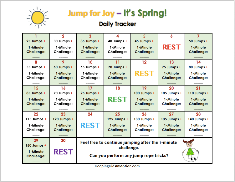 JUMP FOR JOY It s Spring 30 day jump rope challenge